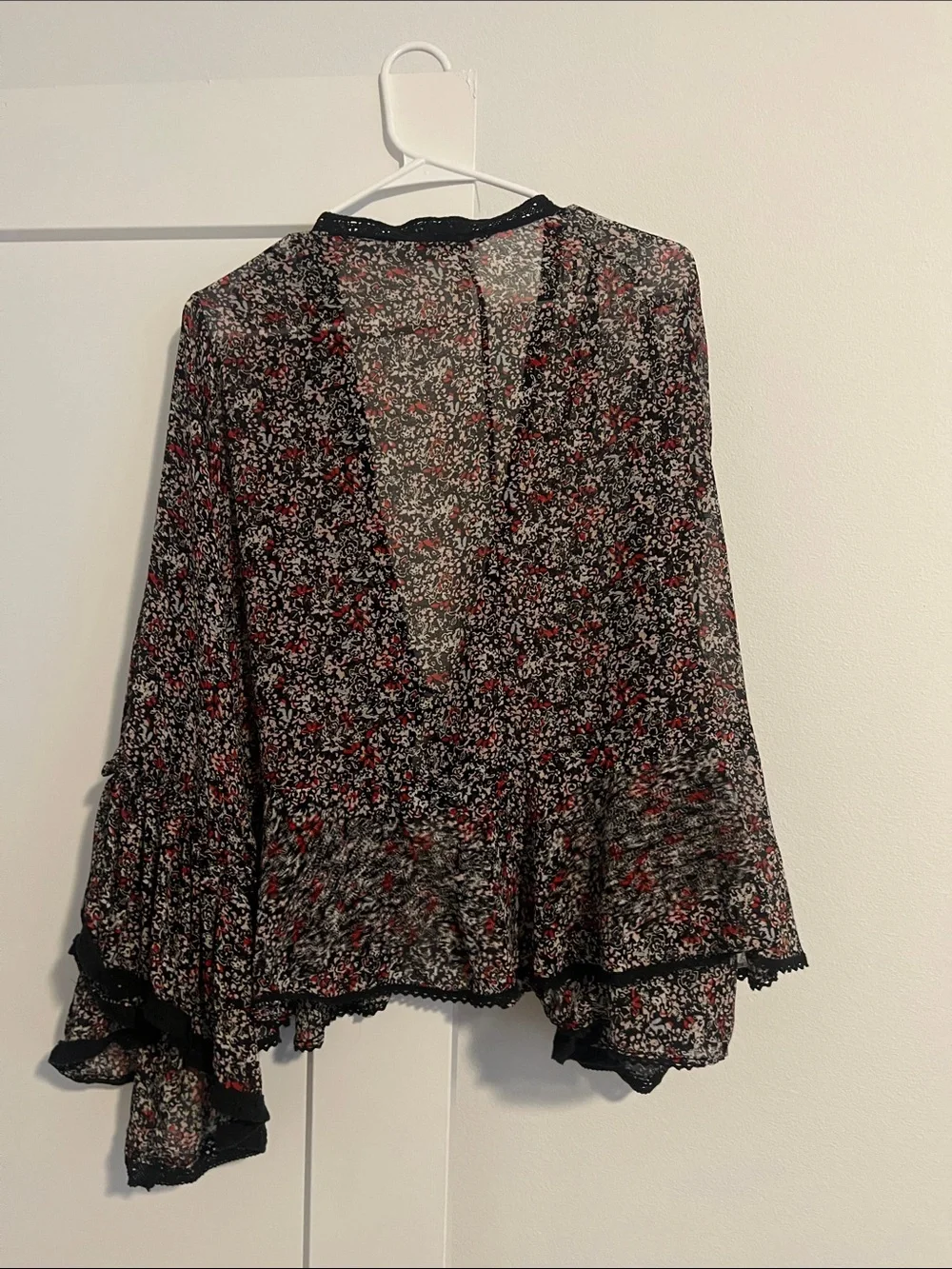 Free People Sheer Floral Kimono Cardigan sz Small